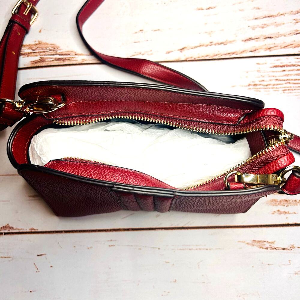 NWT JustFab Martock Crossbody Bag Faux Leather Mini Purse Gold Hardware - Picture 7 of 16